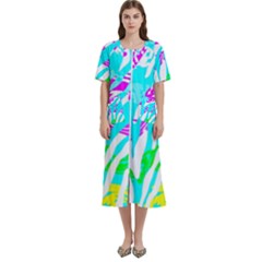 Animal Print Bright Abstract Women s Cotton Short Sleeve Nightgown