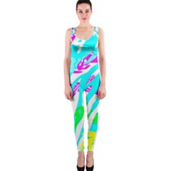 Animal Print Bright Abstract One Piece Catsuit