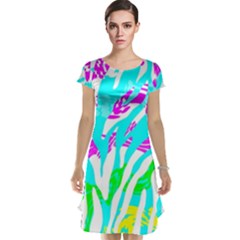 Animal Print Bright Abstract Cap Sleeve Nightdress