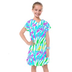 Animal Print Bright Abstract Kids  Drop Waist Dress