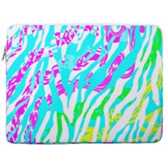 Animal Print Bright Abstract 17  Vertical Laptop Sleeve Case With Pocket