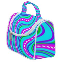 Swirls Pattern Design Bright Aqua Satchel Handbag