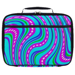 Swirls Pattern Design Bright Aqua Full Print Lunch Bag