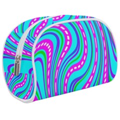 Swirls Pattern Design Bright Aqua Make Up Case (medium)