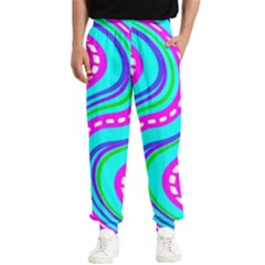 Swirls Pattern Design Bright Aqua Men s Elastic Waist Pants