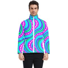 Swirls Pattern Design Bright Aqua Men s Bomber Jacket