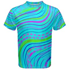 Pattern Swirl Pink Green Aqua Men s Cotton T-shirt