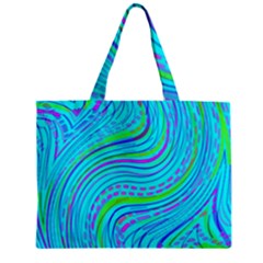 Pattern Swirl Pink Green Aqua Zipper Mini Tote Bag