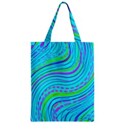 Pattern Swirl Pink Green Aqua Zipper Classic Tote Bag by Ndabl3x