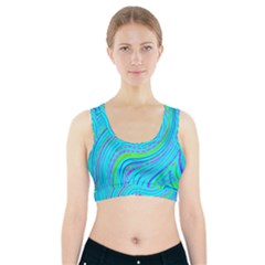 Pattern Swirl Pink Green Aqua Sports Bra With Pocket