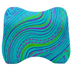 Pattern Swirl Pink Green Aqua Velour Head Support Cushion