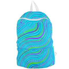 Pattern Swirl Pink Green Aqua Foldable Lightweight Backpack