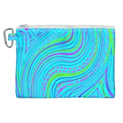Pattern Swirl Pink Green Aqua Canvas Cosmetic Bag (xl)