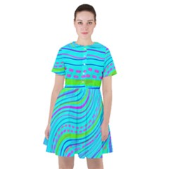 Pattern Swirl Pink Green Aqua Sailor Dress