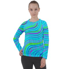 Pattern Swirl Pink Green Aqua Women s Long Sleeve Raglan T-shirt