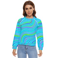 Pattern Swirl Pink Green Aqua Women s Long Sleeve Raglan T-shirt