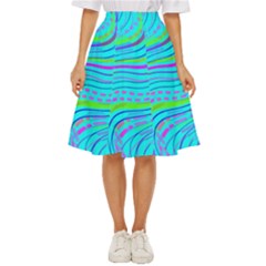 Pattern Swirl Pink Green Aqua Classic Short Skirt