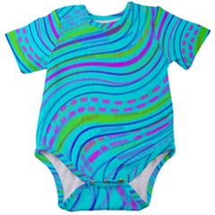 Pattern Swirl Pink Green Aqua Baby Short Sleeve Bodysuit