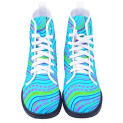 Pattern Swirl Pink Green Aqua Men s High-top Canvas Sneakers