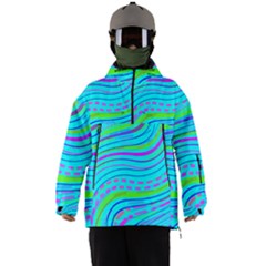 Pattern Swirl Pink Green Aqua Men s Ski And Snowboard Waterproof Breathable Jacket