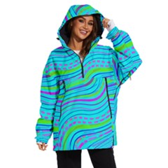 Pattern Swirl Pink Green Aqua Women s Ski And Snowboard Waterproof Breathable Jacket