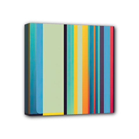 Colorful Rainbow Striped Pattern Stripes Background Mini Canvas 4  X 4  (stretched)