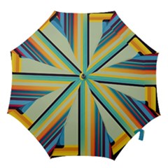 Colorful Rainbow Striped Pattern Stripes Background Hook Handle Umbrellas (large) by Ket1n9