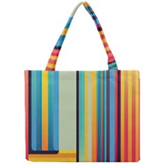 Colorful Rainbow Striped Pattern Stripes Background Mini Tote Bag