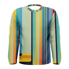 Colorful Rainbow Striped Pattern Stripes Background Men s Long Sleeve T-shirt