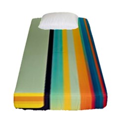 Colorful Rainbow Striped Pattern Stripes Background Fitted Sheet (single Size)
