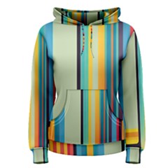 Colorful Rainbow Striped Pattern Stripes Background Women s Pullover Hoodie