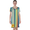 Colorful Rainbow Striped Pattern Stripes Background Short Sleeve Nightdress View1