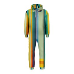 Colorful Rainbow Striped Pattern Stripes Background Hooded Jumpsuit (kids)