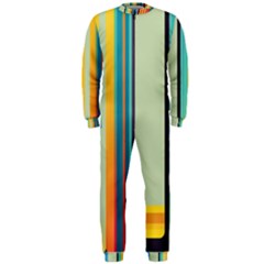 Colorful Rainbow Striped Pattern Stripes Background Onepiece Jumpsuit (men)