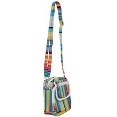 Colorful Rainbow Striped Pattern Stripes Background Shoulder Strap Belt Bag