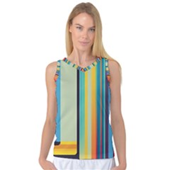 Colorful Rainbow Striped Pattern Stripes Background Women s Basketball Tank Top