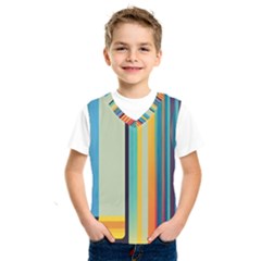 Colorful Rainbow Striped Pattern Stripes Background Kids  Basketball Tank Top