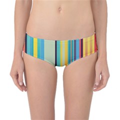 Colorful Rainbow Striped Pattern Stripes Background Classic Bikini Bottoms