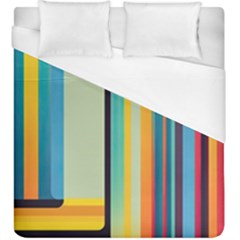 Colorful Rainbow Striped Pattern Stripes Background Duvet Cover (king Size)