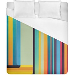 Colorful Rainbow Striped Pattern Stripes Background Duvet Cover (california King Size)