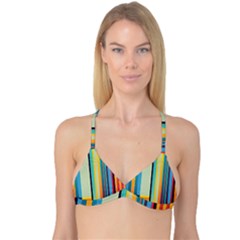 Colorful Rainbow Striped Pattern Stripes Background Reversible Tri Bikini Top