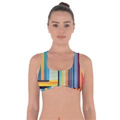 Colorful Rainbow Striped Pattern Stripes Background Got No Strings Sports Bra