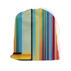 Colorful Rainbow Striped Pattern Stripes Background Drawstring Pouch (2xl)