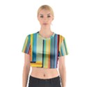 Colorful Rainbow Striped Pattern Stripes Background Cotton Crop Top View1