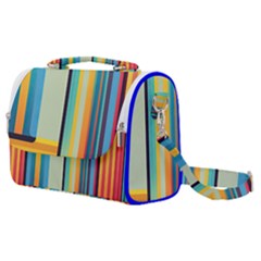 Colorful Rainbow Striped Pattern Stripes Background Satchel Shoulder Bag