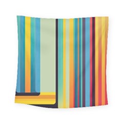 Colorful Rainbow Striped Pattern Stripes Background Square Tapestry (small)