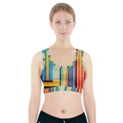 Colorful Rainbow Striped Pattern Stripes Background Sports Bra With Pocket