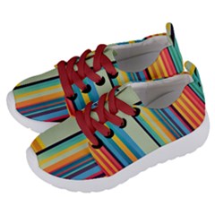 Colorful Rainbow Striped Pattern Stripes Background Kids  Lightweight Sports Shoes