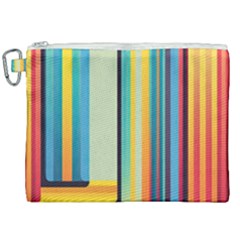 Colorful Rainbow Striped Pattern Stripes Background Canvas Cosmetic Bag (xxl)