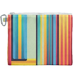 Colorful Rainbow Striped Pattern Stripes Background Canvas Cosmetic Bag (xxxl)